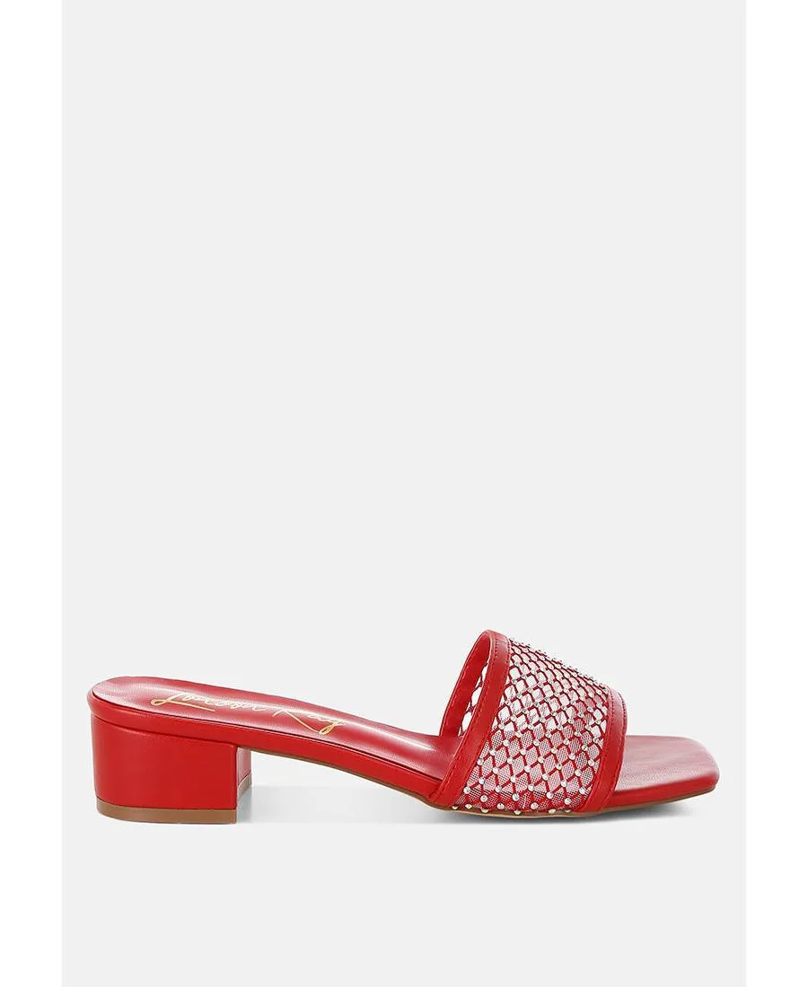 Kenzia Rhinestone Studded Slip-On Heels