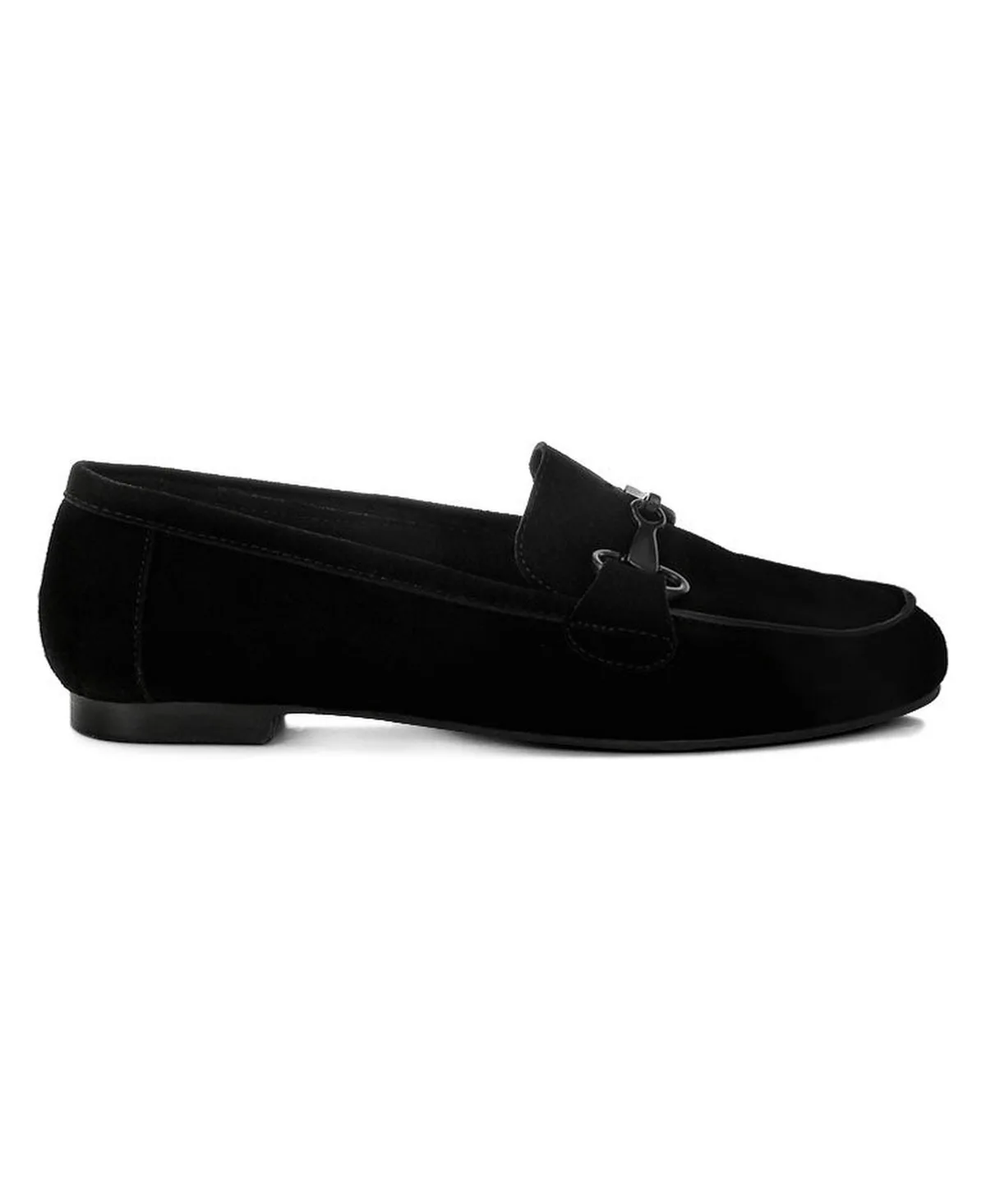 Awen Monochromatic Horsebit Real Suede Loafers