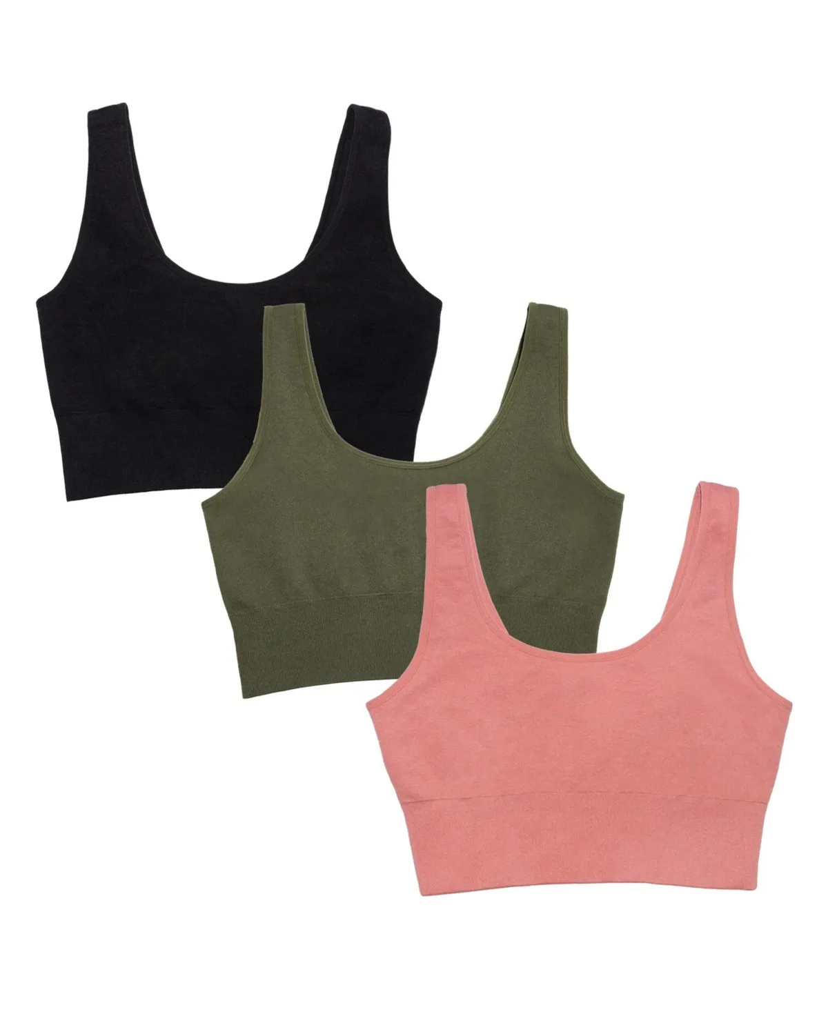 360 Stretch Seamless Comfort Longline Bralette 3-Pack by Fruit Of The Loom