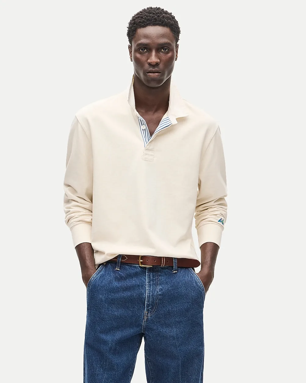 Rugby Shirt with Striped Placket by J.Crew
