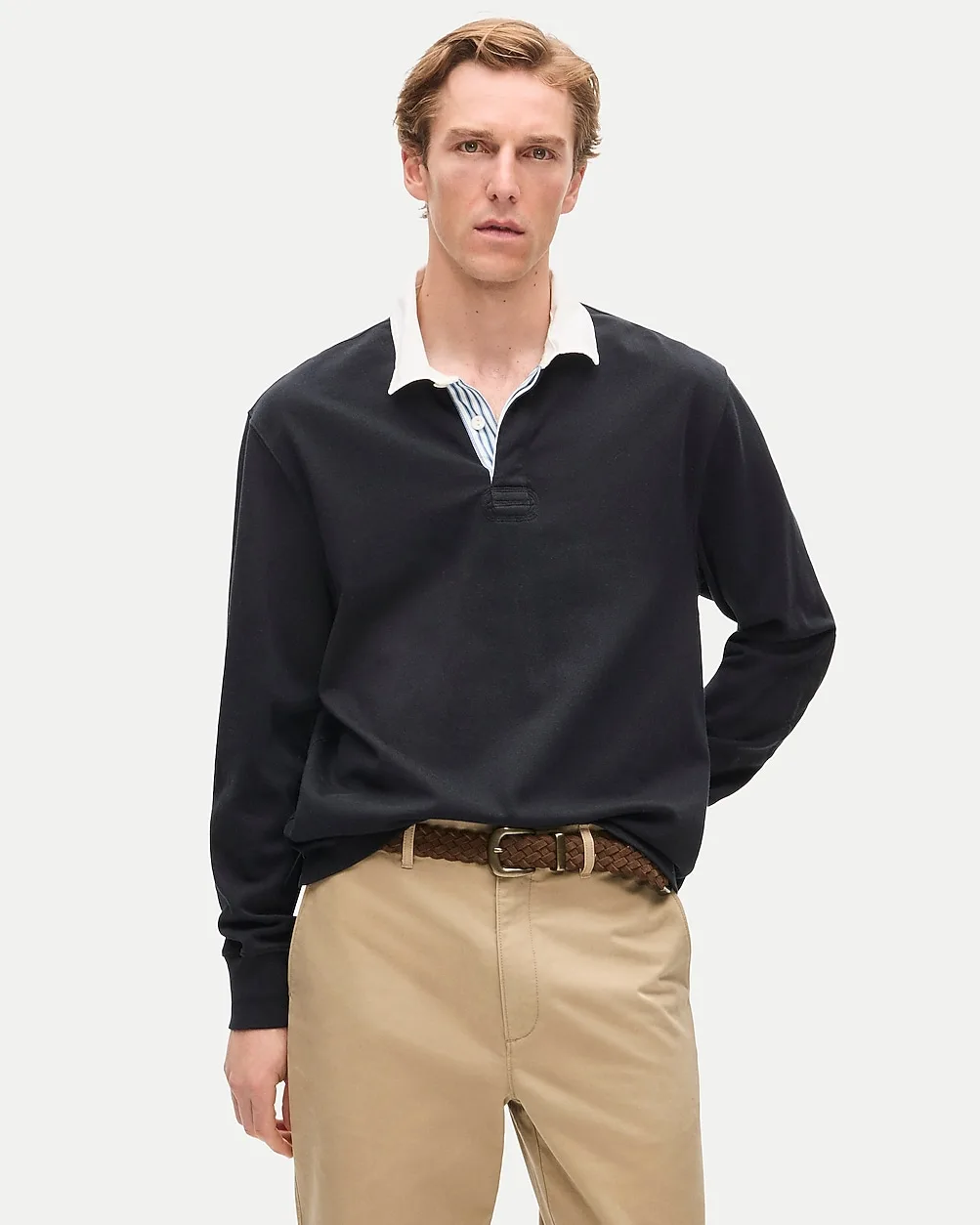 Rugby Shirt with Striped Placket