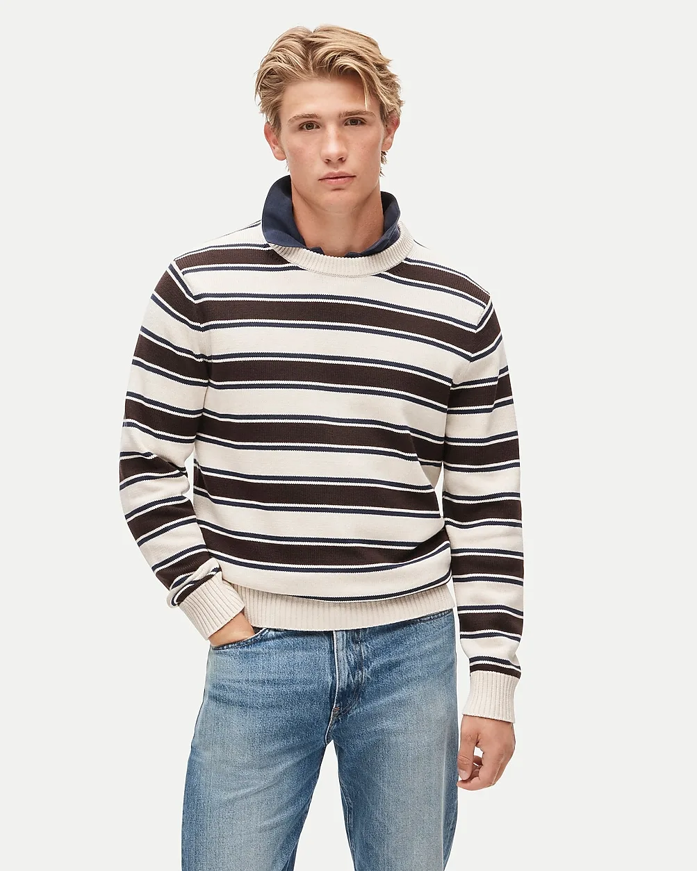 Heritage Cotton Sweater in Stripe
