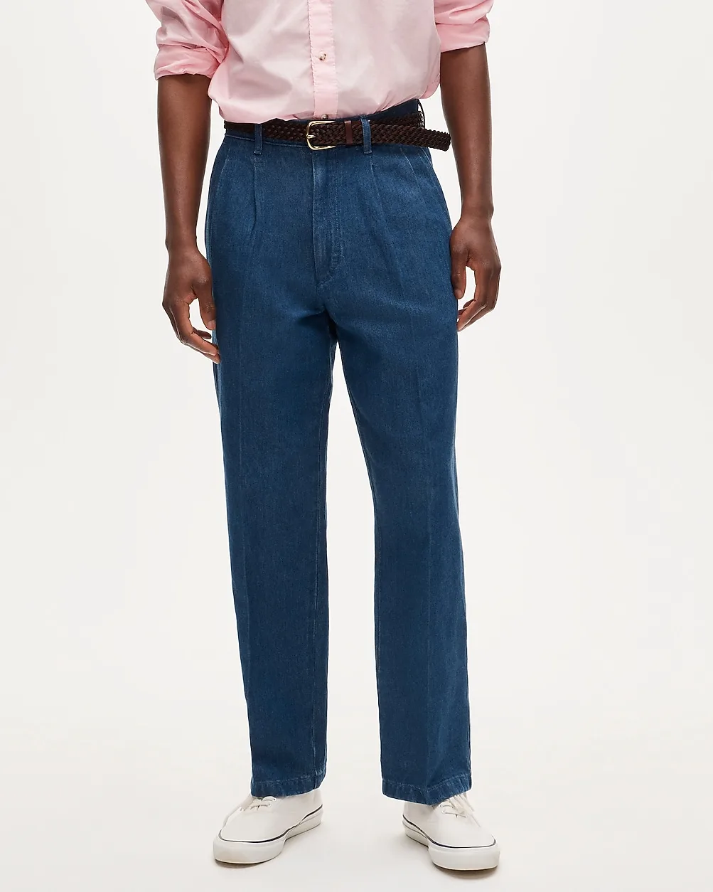 Relaxed-Fit Double-Pleated Nautical Trouser in Cotton-Linen Blend Denim by J.Crew