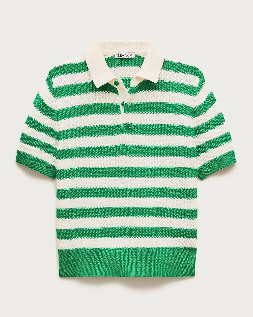 Short-Sleeve Seed-Stitch Sweater-Polo in Stripe by J.Crew