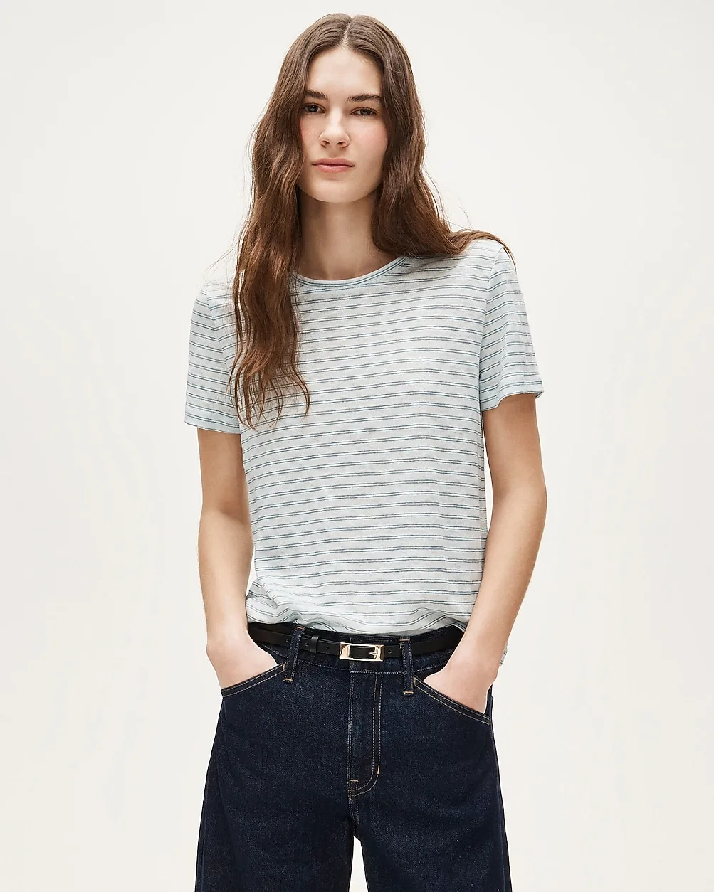 Relaxed Linen T-Shirt in Stripe by J.Crew
