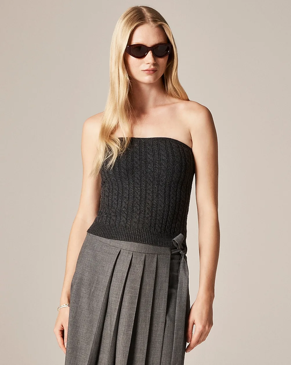Cable-Knit Tube Top in Merino Wool by J.Crew