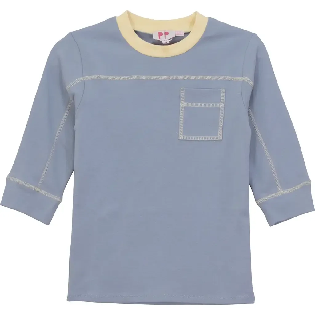 Color Block Pocket T-Shirt - 3/4 Sleeve by Pinky Promise