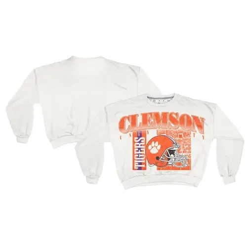 Clemson Tigers Oversized Janice Retro Waist-Length Sweatshirt