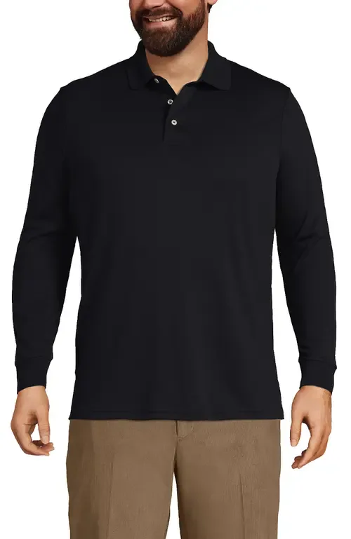 Long Sleeve Cotton Supima Polo Shirt by Lands' End