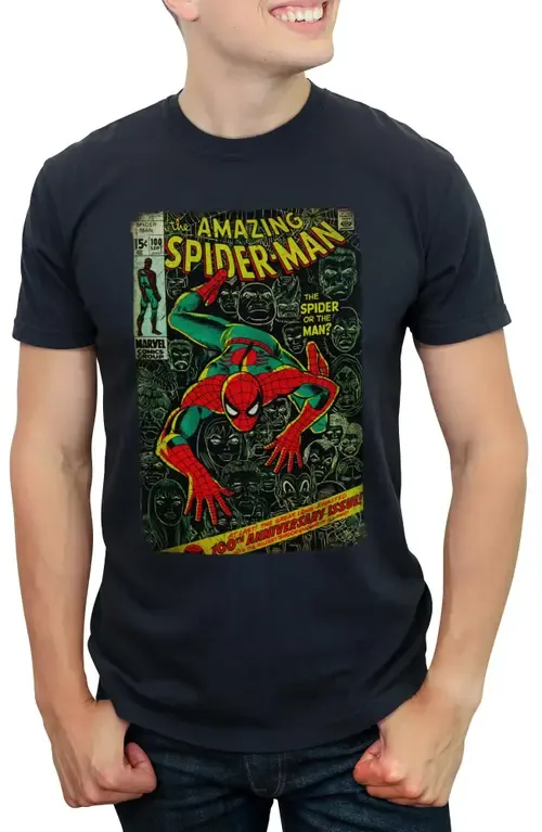 The Amazing Spider-Man Classic Comic Book Cover Short Sleeve Graphic T-Shirt by Marvel: Spider-Man
