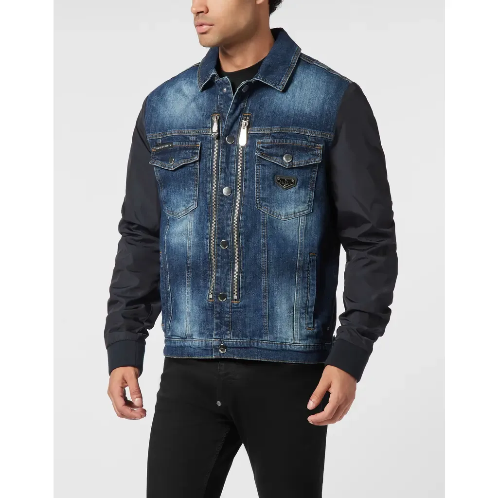 Composed Denim Zip Jacket College by PHILIPP PLEIN
