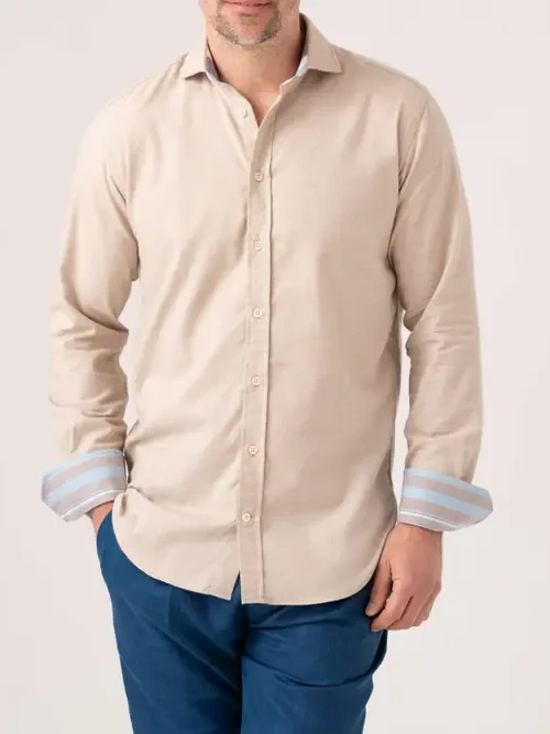 Cotton Cashmere Long Sleeve Shirt by Koy Clothing