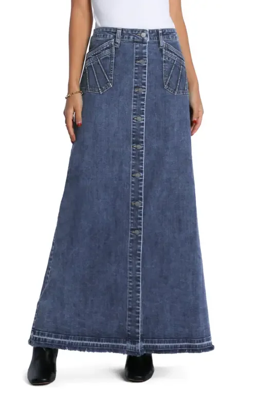 Royal Denim Maxi Skirt by Wash Lab Denim