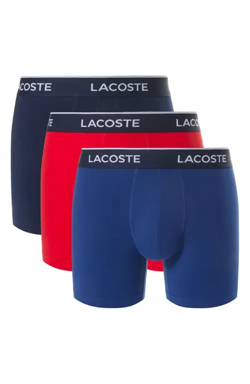 Assorted 3-Pack Stretch Cotton Boxer Briefs by Lacoste