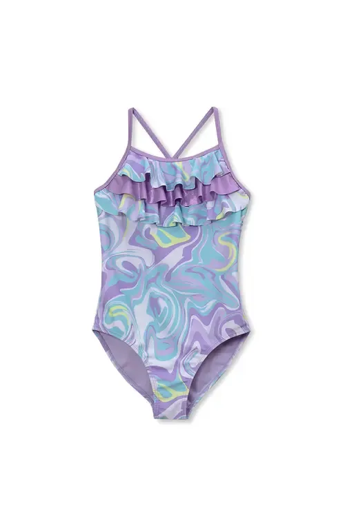 Chlorine Resistant X-Back Ruffle One Piece Swimsuit by Lands' End