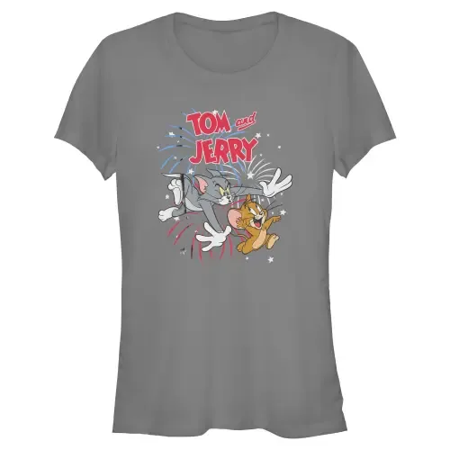 Fireworks Celebration Duo Short Sleeve Graphic T-Shirt by Tom and Jerry