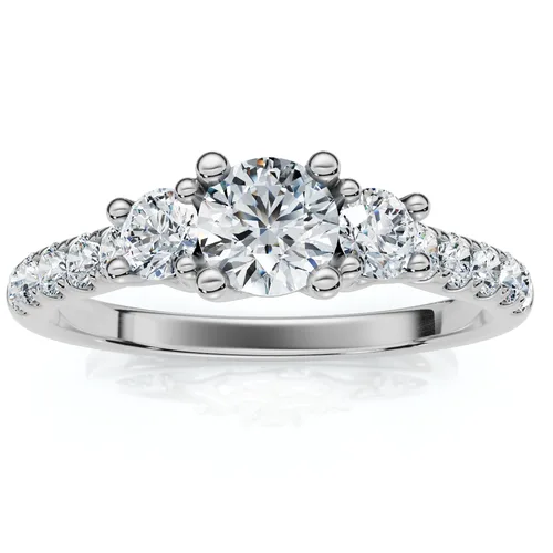 3/4ct Elira Three Stone Diamond Ring 10K Gold Lab Grown by Bliss Diamond