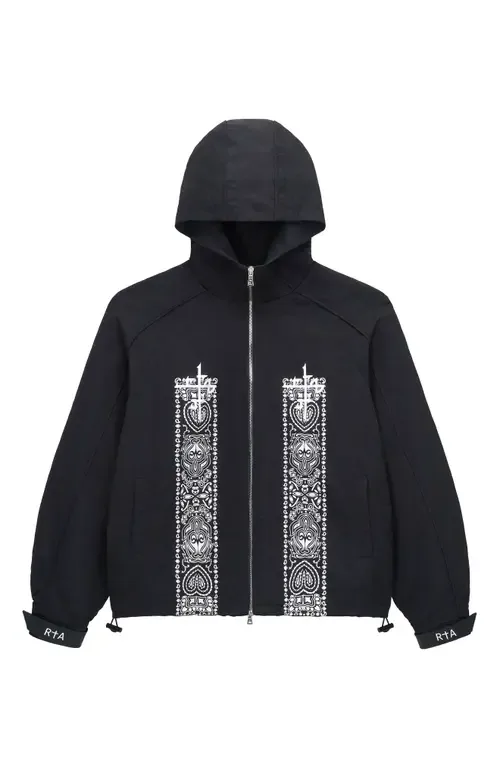 Zayden Paisley Print Hooded Jacket by RtA