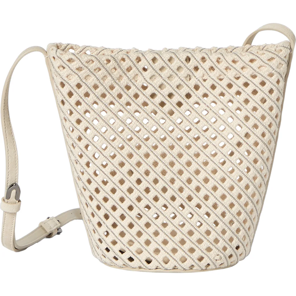 Net Sartorial Small Bucket Bag by Brunello Cucinelli