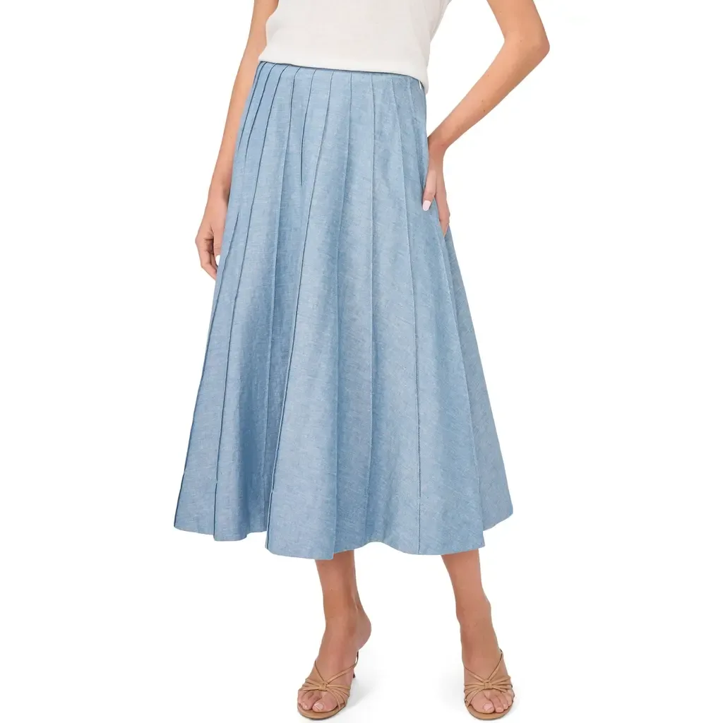 Pintuck Panel Midi Skirt by halogen(r)