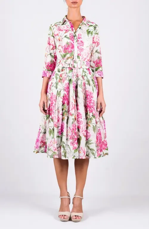 Lilac Flower Midi Shirtdress by SAMANTHA SUNG