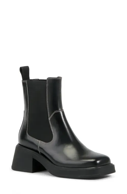 Dorah Chelsea Boot in Black/White Leather