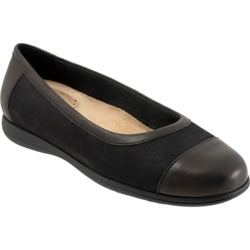 Delmara Cap Toe Slip-On in Nubuck by Trotters