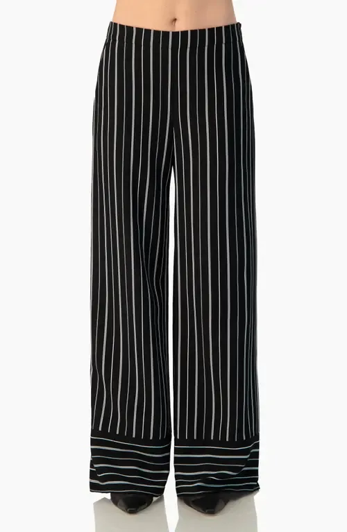 Pinstripe High-Waist Wide-Leg Relaxed Trousers by IVONNE