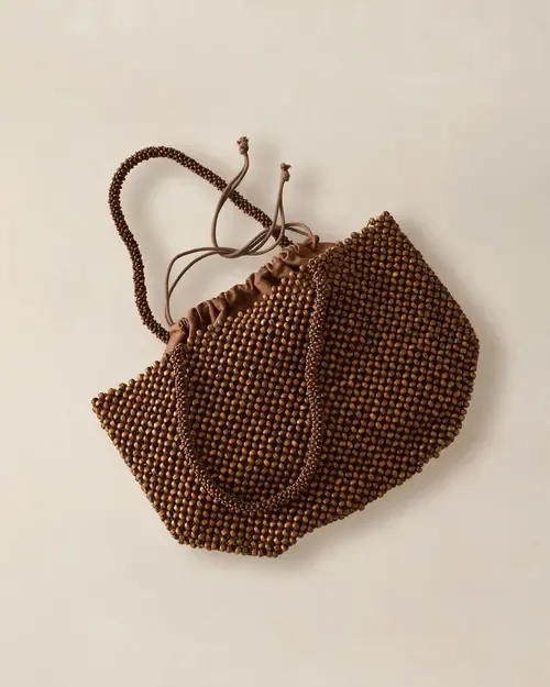 Wooden Beaded Bag by Haven Well Within