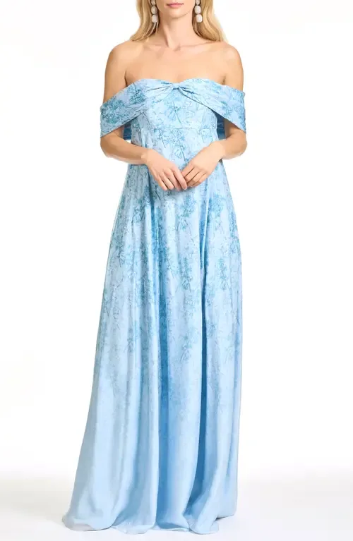 Kennedy Floral Print Off the Shoulder Gown by Sachin & Babi