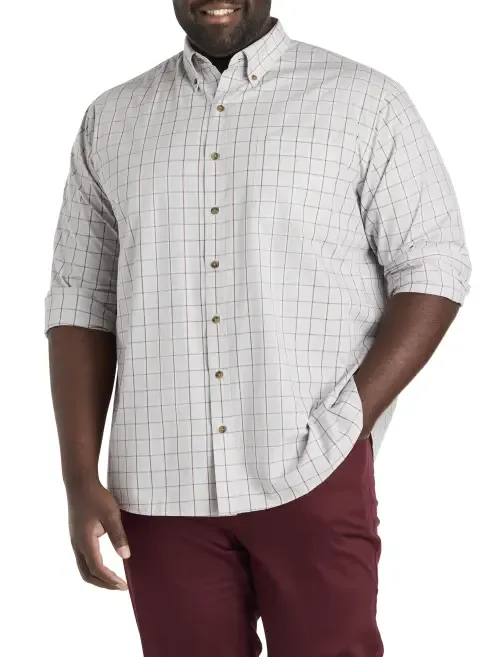 Easy-Care Medium Plaid Sport Shirt by Harbor Bay by DXL