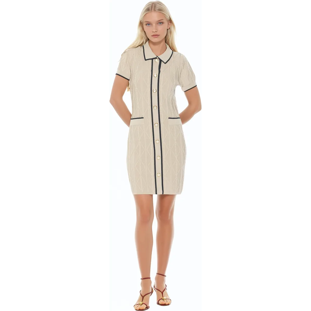 Cove Collared Button Down Contrast Knit by Alexia Admor