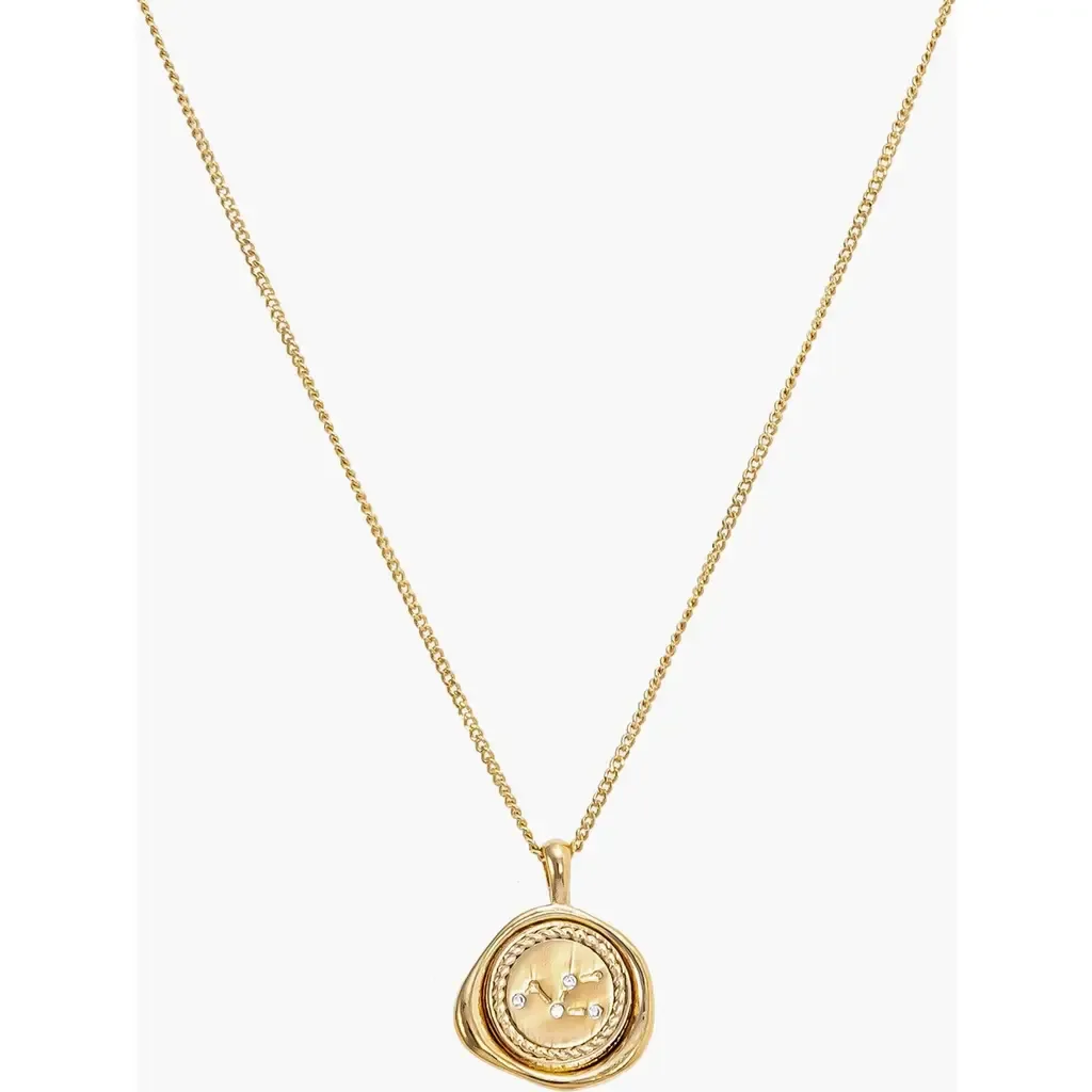14k Gold Plated Seal Constellation Necklace 12 Zodiac Signs Gift Guide