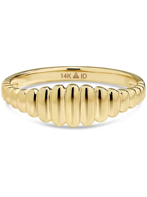 Ribbed Ring in 14K Gold, 6mm by DEVATA