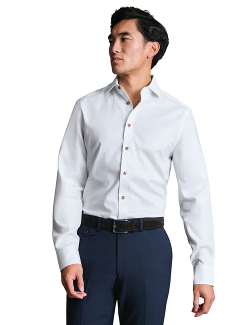 Non-Iron Stretch Printed Trim Shirt by Charles Tyrwhitt