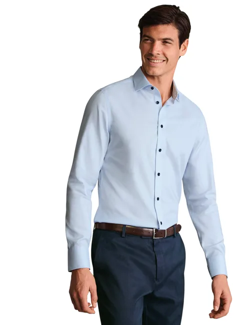 Non-Iron Stretch Printed Trim Shirt