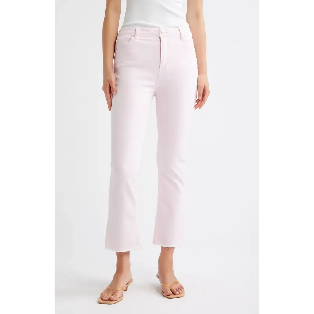 Raw Hem Flare Leg Jeans by Tractr