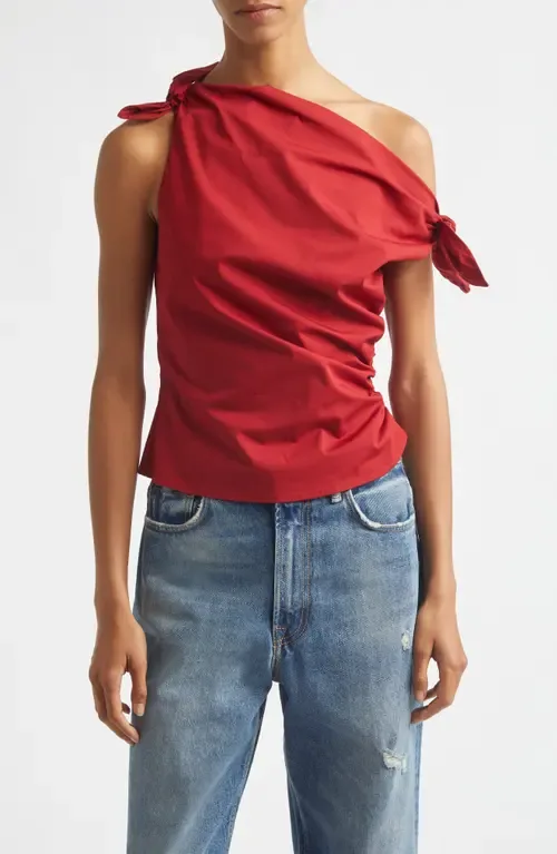 Bellaria One Shoulder Stretch Cotton Top by STAUD