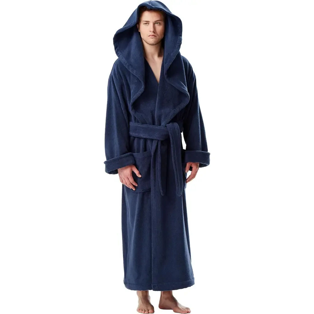 Monk Style Full Length Long Terry Cotton Bathrobe by ARUS