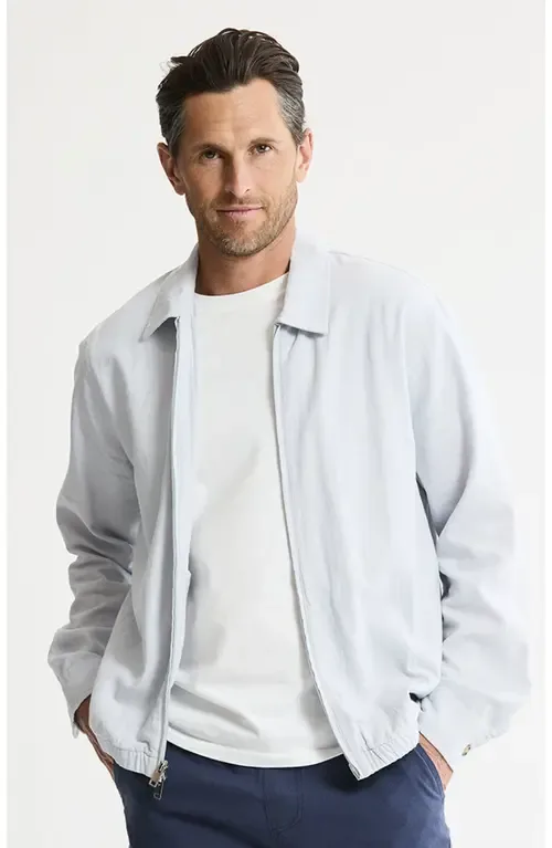 Linen Blend Zip Up Jacket by JACHS