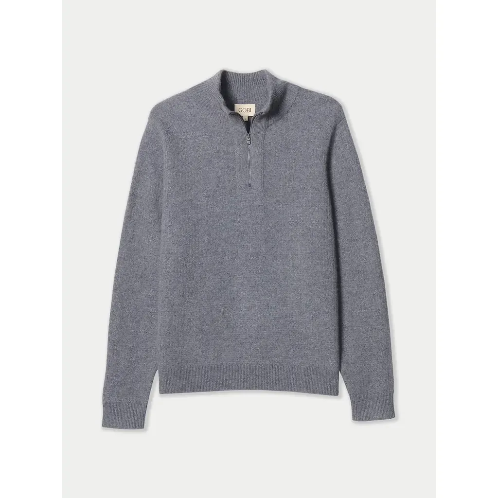 Cashmere Waffle Knit Half-Zip Sweater by Gobi Cashmere