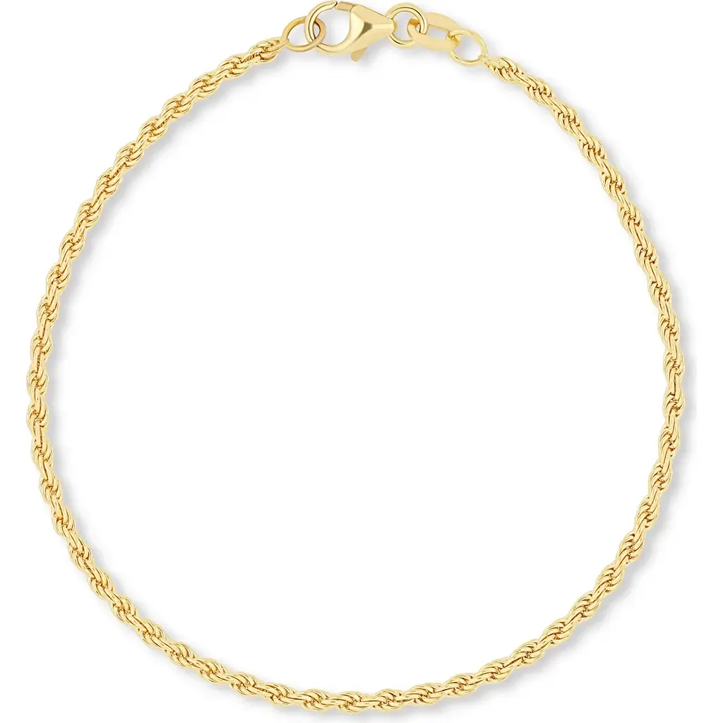 14K Gold Rope Chain Bracelet, 2mm by Bony Levy