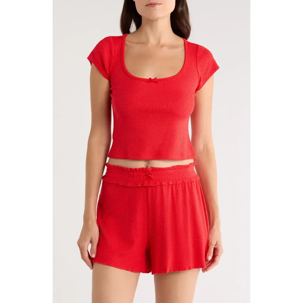 Print Short Sleeve Pajama Top by KILO BRAVA