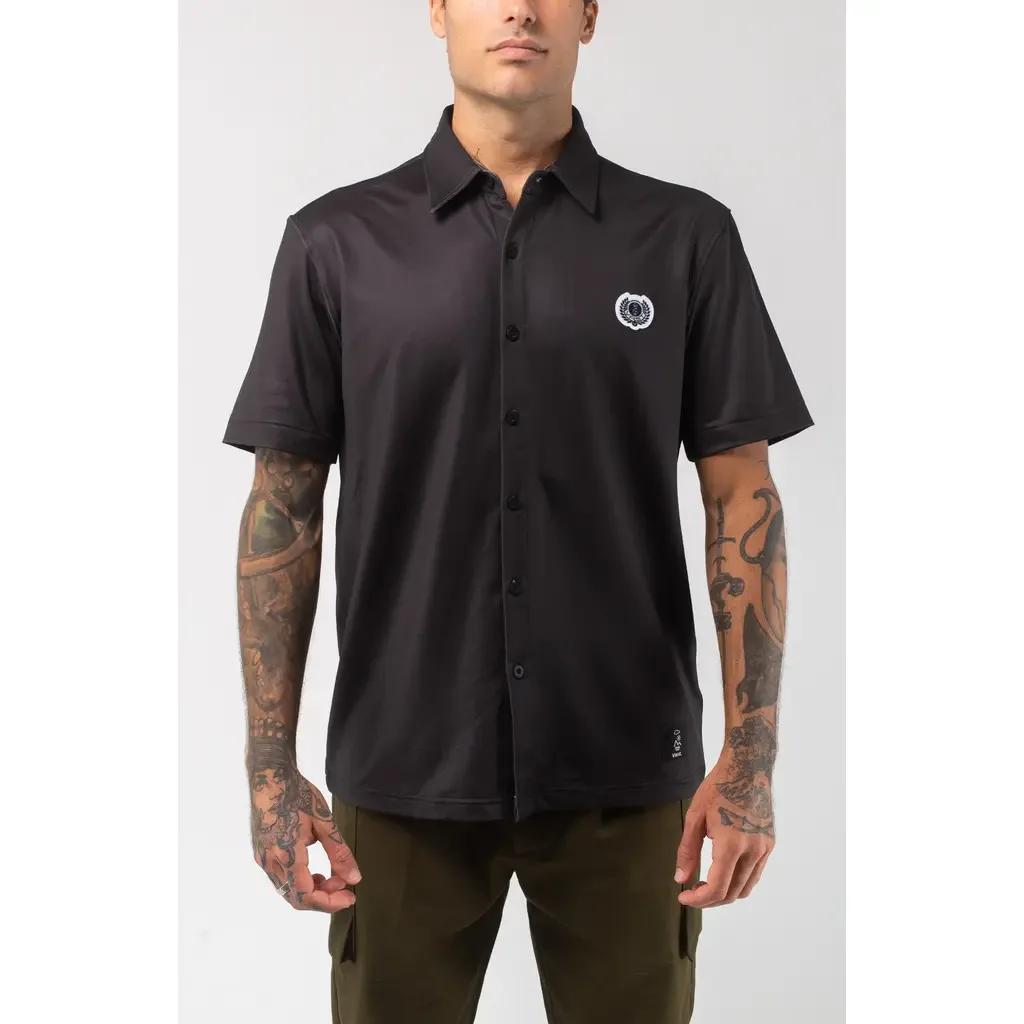 Aqua Terra Night Shade Tech Short Sleeve Performance Button-Up Shirt by VAST