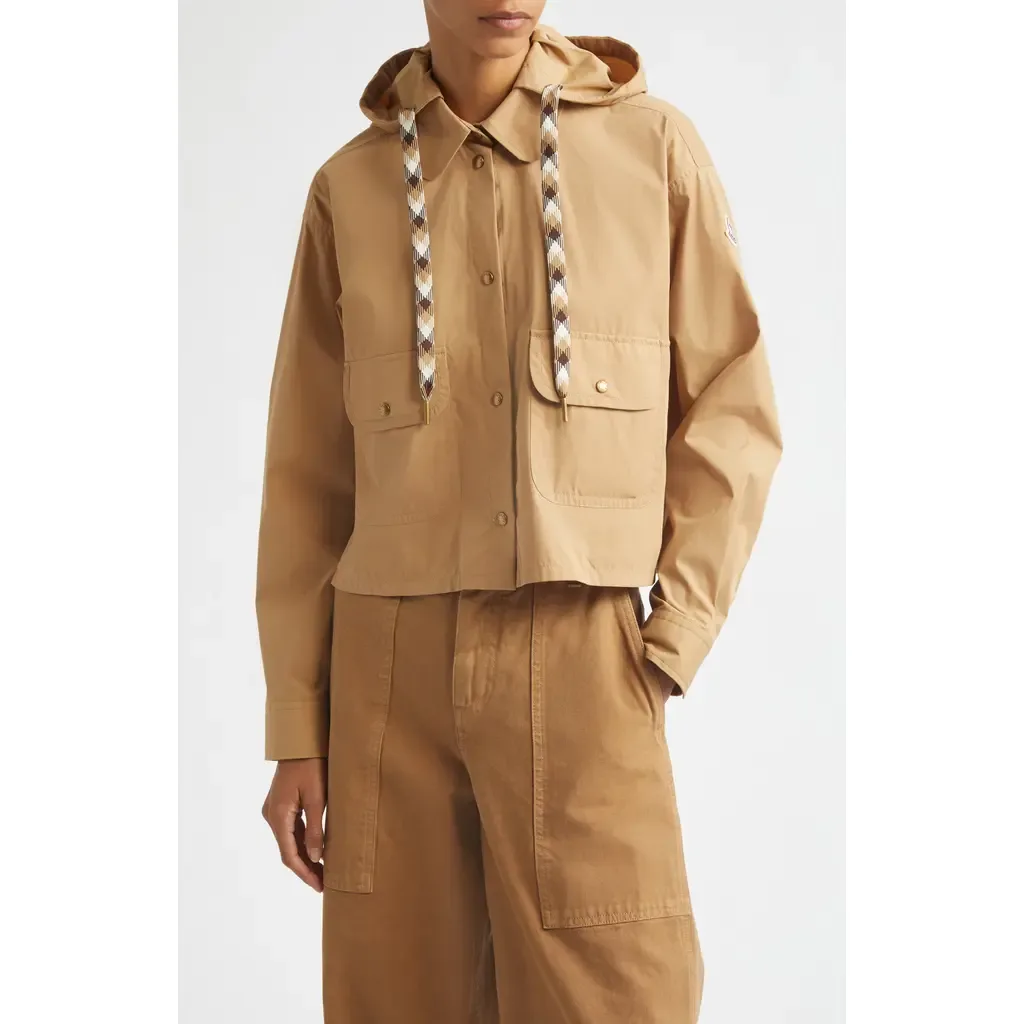 Hooded Cotton & Nylon Shirt Jacket by Moncler