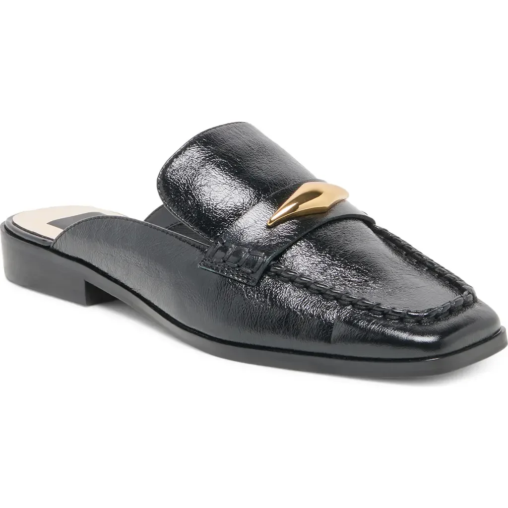 Bowey Mule in Black Leather by Dolce Vita