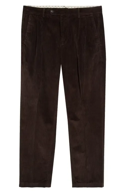 Strallo2 Pleated Stretch Cotton Corduroy Trousers