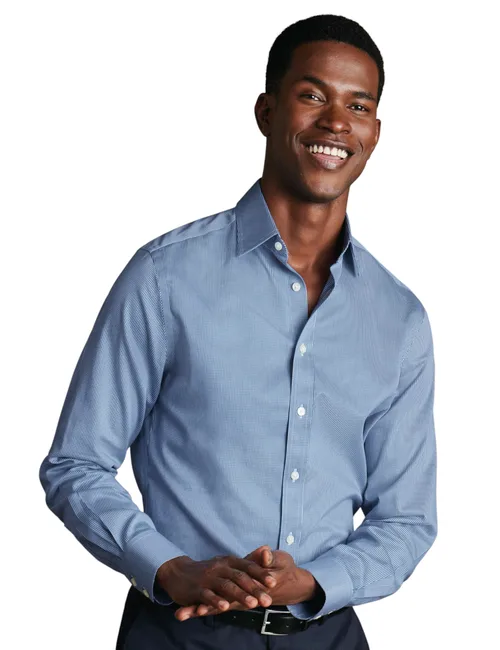Non-Iron Puppytooth Shirt by Charles Tyrwhitt