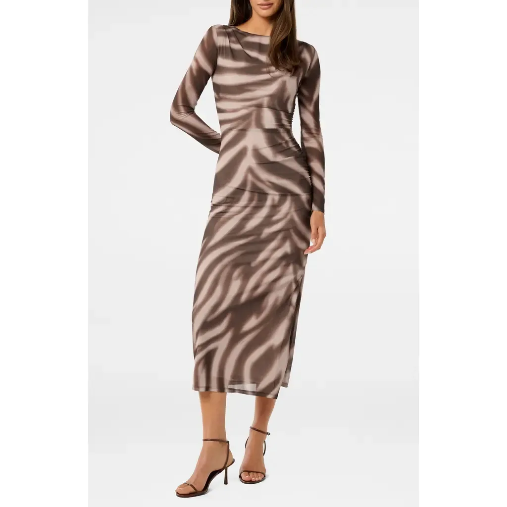 Alannah Floral Long Sleeve Mesh Midi Dress by Ever New