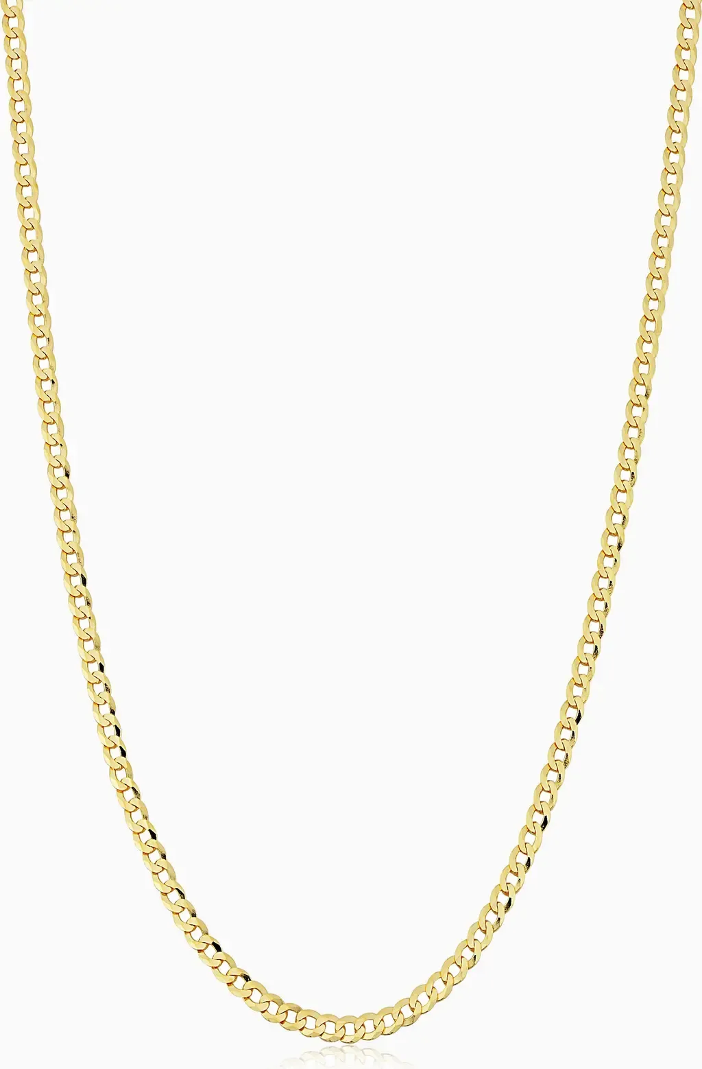 10K Gold Carmine Curb Petite Chain Necklace in Yellow Gold
